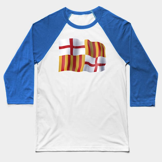 Barcelona flag Baseball T-Shirt by SerenityByAlex